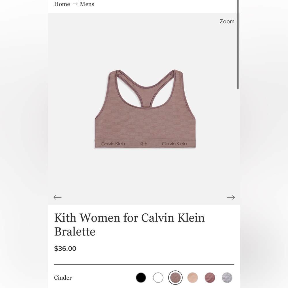 BNIB KITH Women for Calvin Klein Bralette sz S